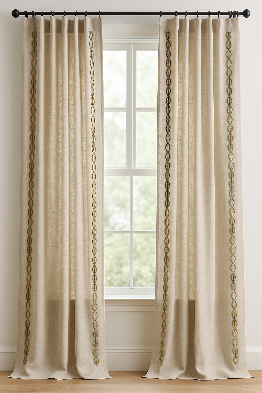 Embellished Linen Curtains